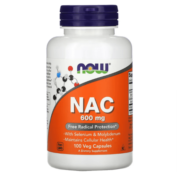 Now Foods, NAC (N-atsetüültsüsteiin), 600 mg, 100 kapslit