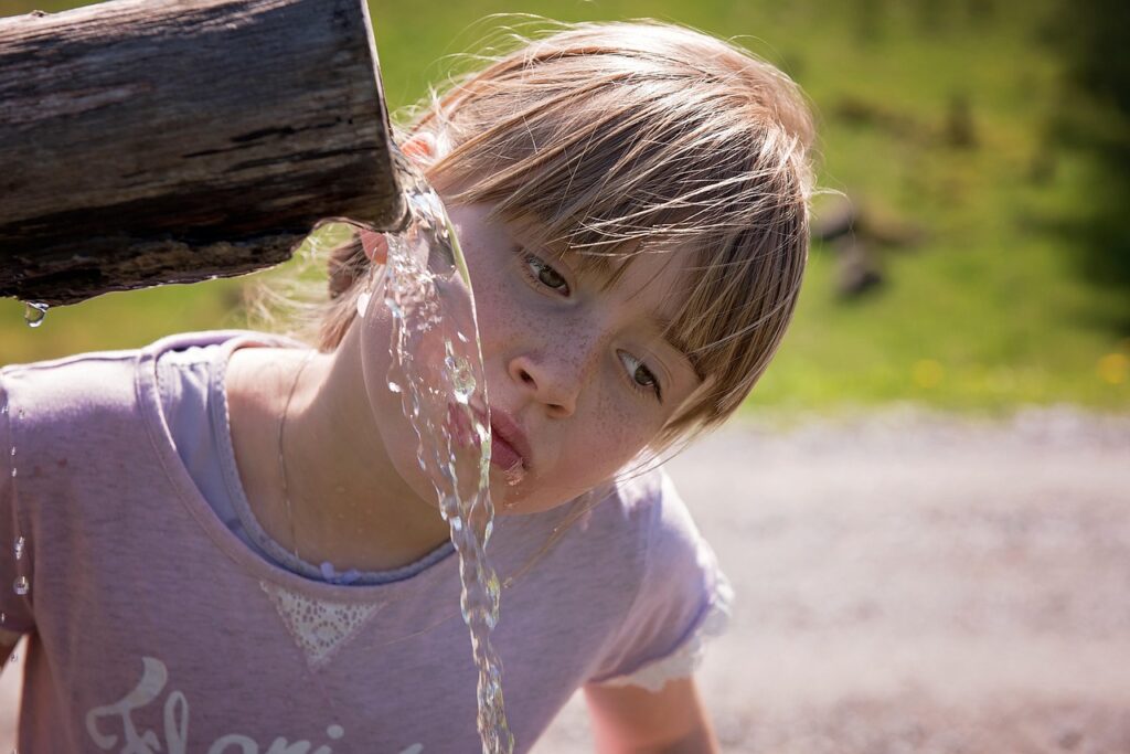 person, human, child girl, face, blond, water, drinking water, fountain, drink, outdoors, nature, close up, portrait, drinking water, drinking water, drinking water, drinking water, drinking water